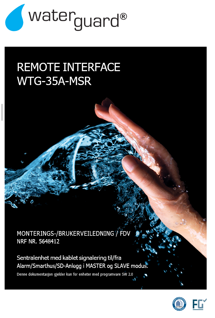 Waterguard Remote Interface WTG-35A-MSR med frontknapp